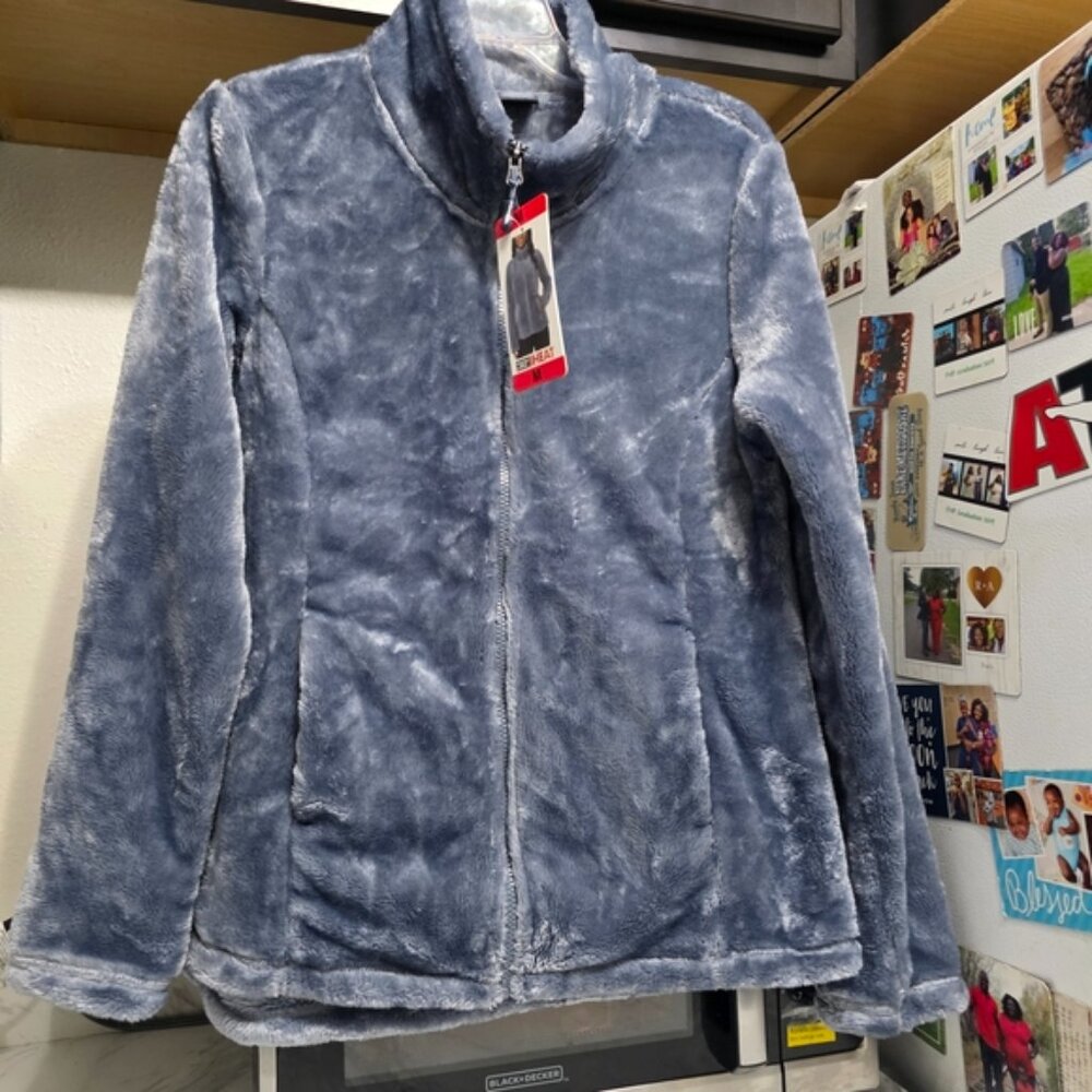 32 Degrees Women's Teddy Jacket in Blue Gray